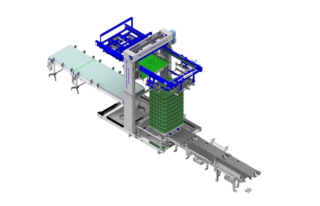 Despaletizador: una de las máquinas de Mecanizaciones Alavesas e Irundin, fabricantes de maquinaria de embotellado y líneas completas