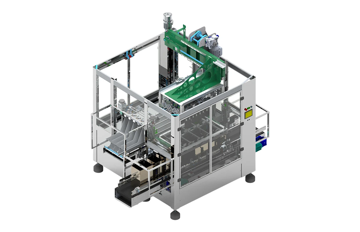 Encajadora: una de las máquinas de Mecanizaciones Alavesas e Irundin, fabricantes de maquinaria de embotellado y líneas completas