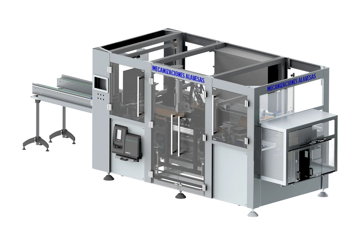 Formador de cajas: una de las máquinas de Mecanizaciones Alavesas e Irundin, fabricantes de maquinaria de embotellado y líneas completas